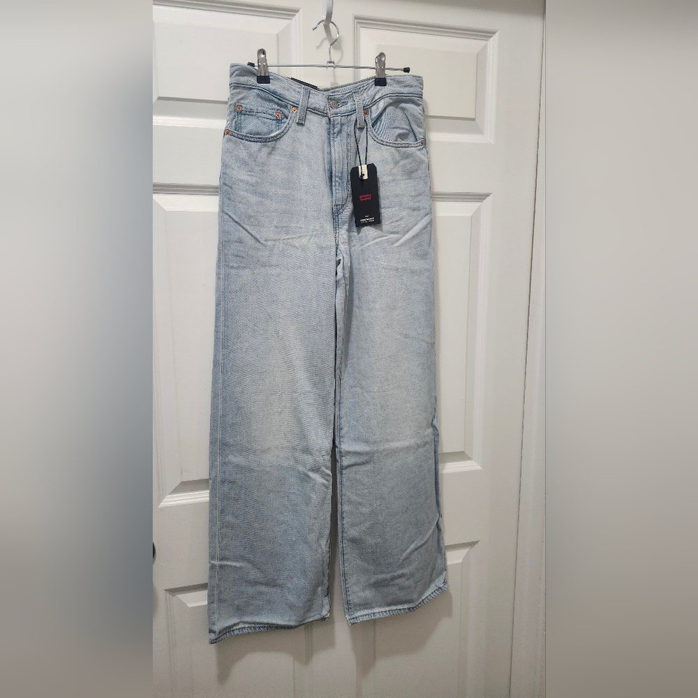 Levi's Light Blue LINEN + DENIM Wide Leg Jeans for Women